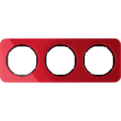Ramka potrójna akryl Czerwony przeźroczysty/Czarny Berker R.1 - 10132344