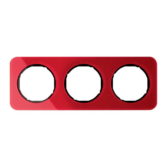 Ramka potrójna akryl Czerwony przeźroczysty/Czarny Berker R.1 - 10132344