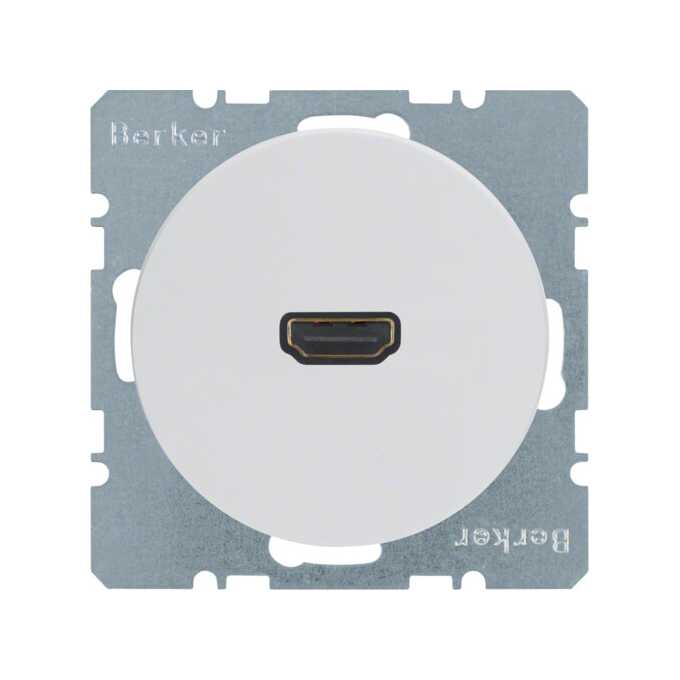 Gniazdo HDMI z przyłączem 90° Biały połysk Berker R.1/R.3/R.8 - 3315432089