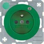 Gniazdo z uziemieniem i diodą LED Zielony połysk Berker R.1/R.3/R.8 - 6765092003