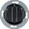 Łącznik żaluzjowy obrotowy z elementem centralnym i pokrętłem, 1-biegunowy Czarny Berker 1930/Glasserie - 381113