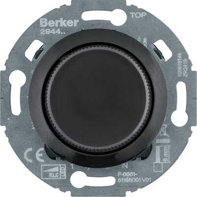 Ściemniacz obrotowy komfort LED 3-100W Czarny Berker 1930/Glasserie - 294411