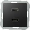 Gniazdo USB + HDMI Grafit Simon 82