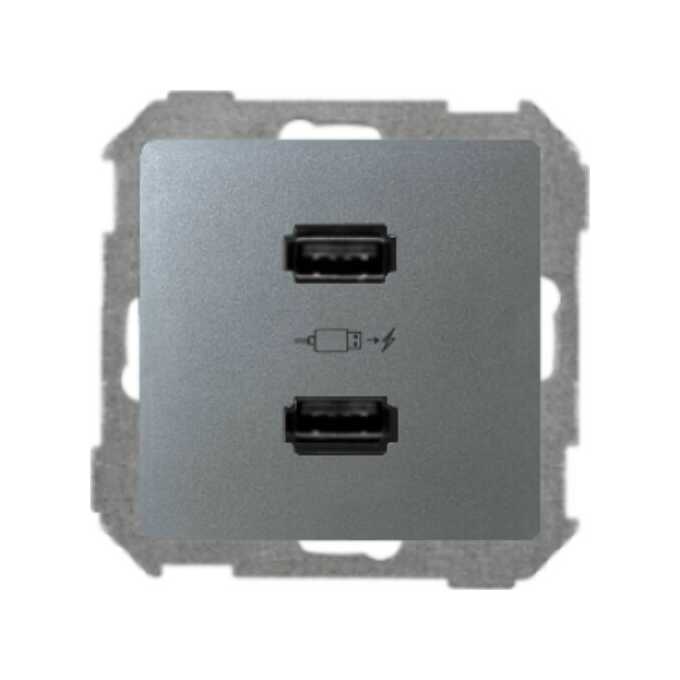 Ładowarka USB podwójna Aluminium Simon 82