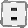 Ładowarka podwójna USB typu A+A 2.1A Biały Simon 82