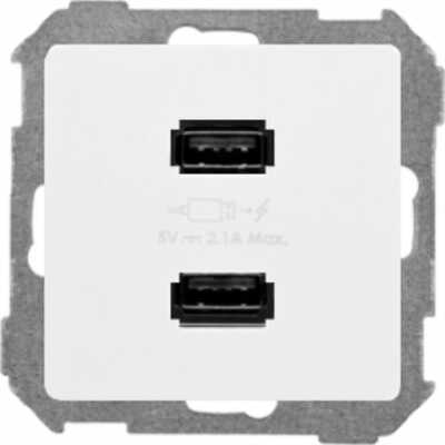 Ładowarka USB podwójna Biały Simon 82