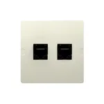 Gniazdo komputerowe podwójne RJ45, kat.5e Beżowy Simon Basic - BMF52.02/12, producent Kontakt-Simon