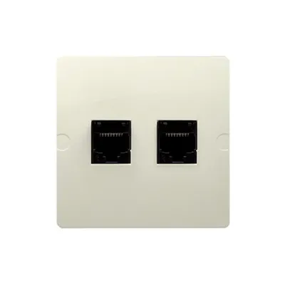 Gniazdo komputerowe podwójne RJ45, kat.5e Beżowy Simon Basic - BMF52.02/12, producent Kontakt-Simon