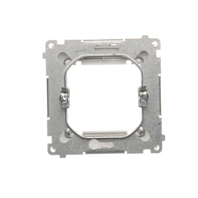 Metalowa rama montażowa do osprzętu elektrycznego Simon Basic 45x45 mm, kolor srebrny.