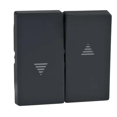 Klawisz żaluzjowy Antracytowy Merten System M Schneider Electric z symbolem strzałki w dół i w górę.