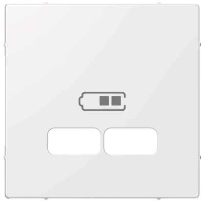 Pokrywa ładowarki podwójnej USB Biały polarny Merten System M - MTN4367-0319