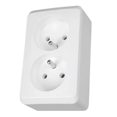Białe gniazdo podwójne z uziemieniem Schneider Electric Prima WDE001043, eleganckie i funkcjonalne rozwiązanie do Twojego domu.