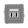 Gniazdo HDMI 2.0 podwójne (z polem opisowym) Szary mat Karlik DECO - 27DHDMI-4