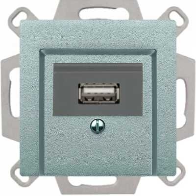 Gniazdo USB 2.0 Aluminiowy Merten System M