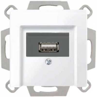 Gniazdo USB 2.0 Biały active Merten System M