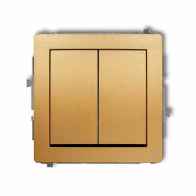 Łącznik jednobiegunowy ze schodowym (wspólne zasilanie) (bez piktogramu) Złoty Karlik Deco - 29DWP-10.11