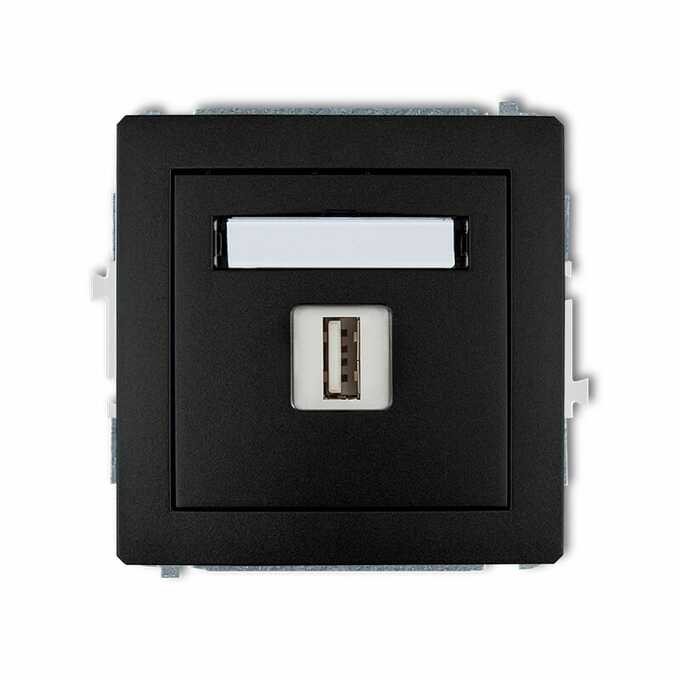 Ładowarka USB (1-wyjście) 5V, 2A Czarny mat Karlik Deco - 12DCUSB-3