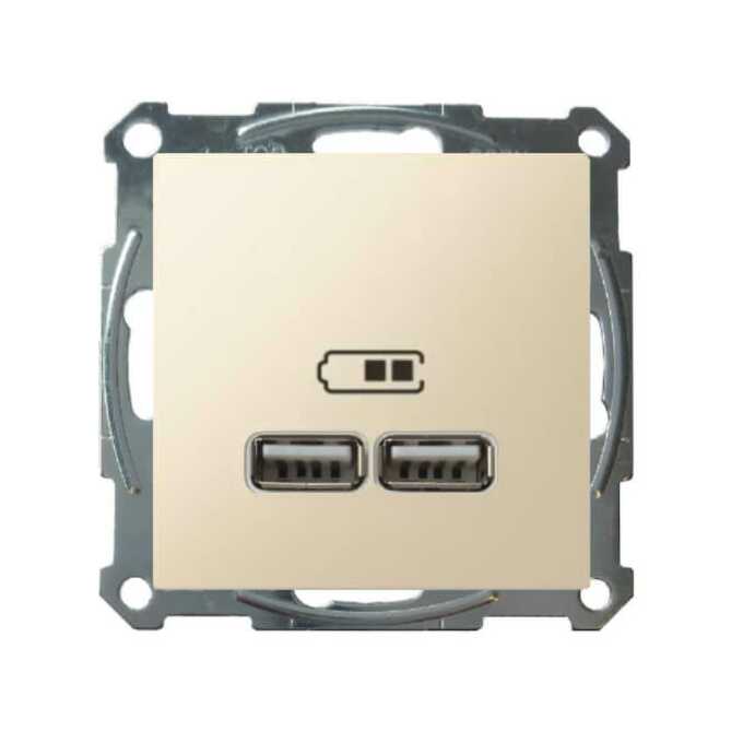 Ładowarka USB Kremowy Merten System M
