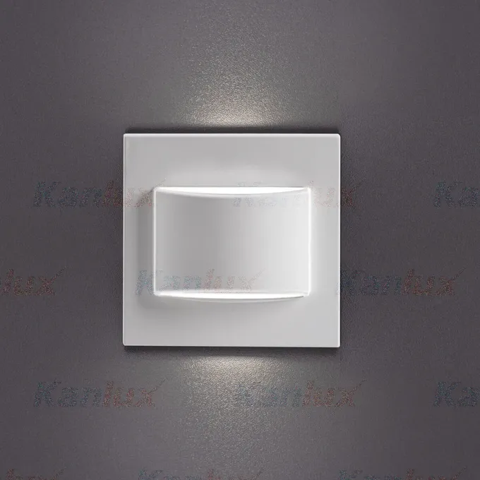 Oprawa schodowa LED Kanlux ERINUS LL W-NW 12V Biały, neutralne światło, nowoczesny design, do montażu w ścianie.