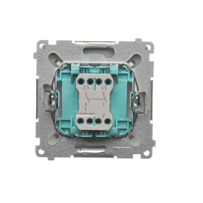 Łącznik dwubiegunowy 10AX Stal Inox Simon Basic - BMW2.01/21