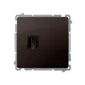 Gniazdo HDMI pojedyncze Simon Basic w kolorze czekoladowym, model BMGHDMI.01/47, producent Kontakt-Simon.