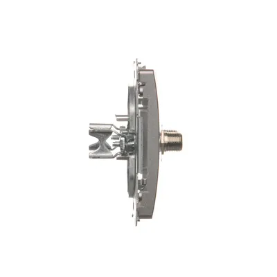 Gniazdo antenowe podwójne typu F Stal Inox Simon Basic BMAF2.01/21 - widok z boku
