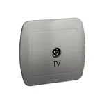 Gniazdo antenowe pojedyncze końcowe Simon Akord AAK3/26 w kolorze aluminium metalizowanym, z oznaczeniem TV.