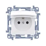 Gniazdo bryzgoszczelne IP-44 Simon 10 białe z klapką, model CGZ1BU.01/11, bez uszczelki.