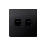 Gniazdo komputerowe podwójne RJ45, kat.5e Simon Basic w kolorze grafitowym matowym, producent Kontakt-Simon.