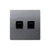 Gniazdo komputerowe podwójne RJ45, kat.5e Stal Inox Simon Basic - BMF52.02/21