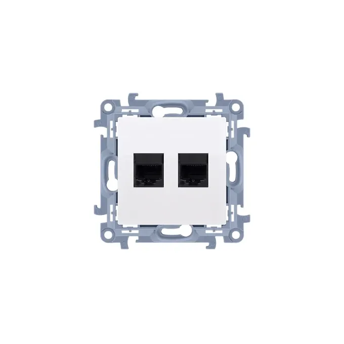 Gniazdo komputerowe podwójne RJ45, kat.6 Biały Simon 10 - C62.01/11, producent Kontakt-Simon.