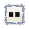 Gniazdo komputerowe podwójne RJ45, kat.6 Kremowy Simon 10 - C62.01/41