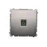 Gniazdo telefoniczne pojedyncze RJ11 Stal Inox Simon Basic - BMTU.01/21, producent Kontakt-Simon. Produkt na białym tle.