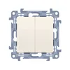 Łącznik podwójny, świecznikowy z podświetleniem LED 10AX Kremowy Simon 10 - CW5BL.01/41