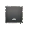 Łącznik schodowy Simon Basic grafit matowy z podświetleniem, 10AX, model BMW6L.01/28, z symbolem schodów.