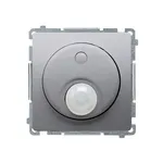 Łącznik z czujnikiem ruchu Simon Basic Stal Inox BMCR11P.01/21 - szary, nowoczesny design z okrągłym sensorem.