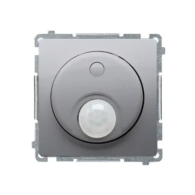 Łącznik z czujnikiem ruchu Simon Basic Stal Inox BMCR11P.01/21 - szary, nowoczesny design z okrągłym sensorem.