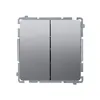 Łącznik schodowy podwójny 10AX Stal Inox Simon Basic - BMW6/2.01/21
