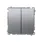 Łącznik schodowy podwójny 10AX Stal Inox Simon Basic - BMW6/2.01/21