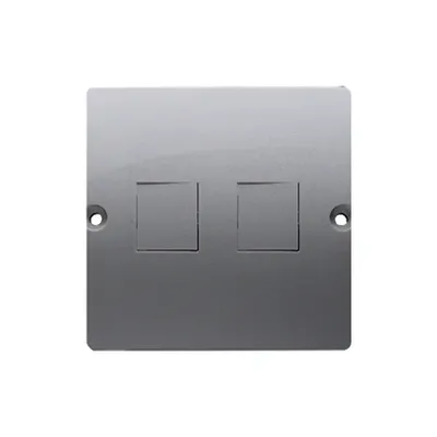 Pokrywa gniazd teleinformatycznych na keystone podwójna płaska Stal Inox Simon Basic - BMGK1P/21