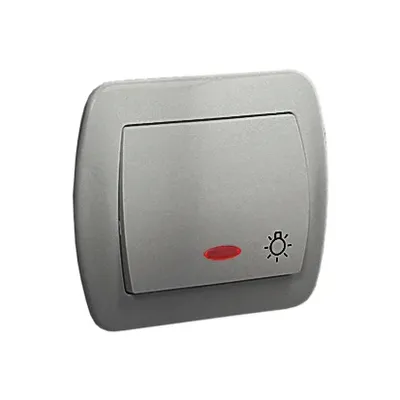 Przycisk zwierny Simon Akord AS1L/26 z podświetleniem "światło", aluminium metalizowane, 10AX.