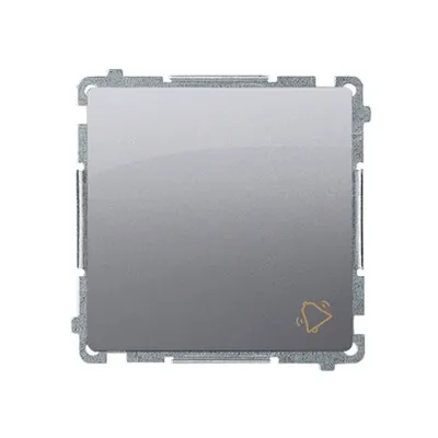 Przycisk zwierny dzwonek 10AX Stal Inox Simon Basic - BMD1.01/21 z symbolem dzwonka, producent Kontakt-Simon.