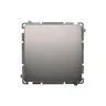 Przycisk zwierny "światło" 16AX Stal Inox Simon Basic - BMS1A.01/21 producenta Kontakt-Simon, z symbolem słońca.