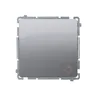 Przycisk zwierny "światło" 16AX Stal Inox Simon Basic BMS1A.01/21 z symbolem żarówki, producent Kontakt-Simon.