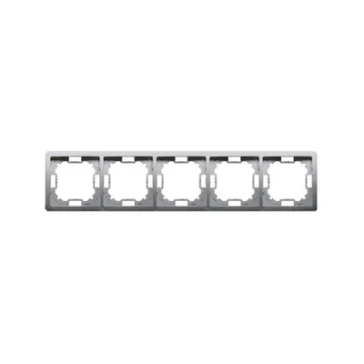 Ramka pięciokrotna Simon Basic Standard ze stali nierdzewnej Inox, model BMR5/21, producent Kontakt-Simon.