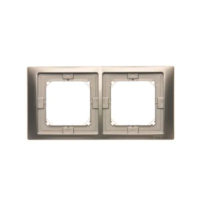 Ramka podwójna IP-44 z zestawem uszczelek Satynowy Simon Basic NEOS - BMRC2B/29