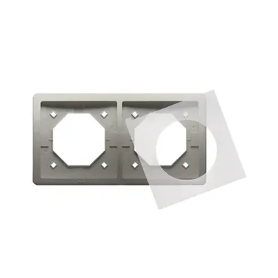 Ramka podwójna IP-44 z zestawem uszczelek Satynowy Simon Basic Standard - BMR2B/29