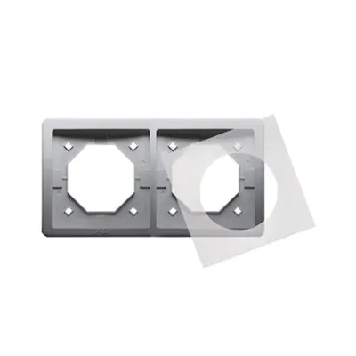Ramka podwójna IP-44 z zestawem uszczelek Stal Inox Simon Basic Standard - BMR2B/21, producent Kontakt-Simon.