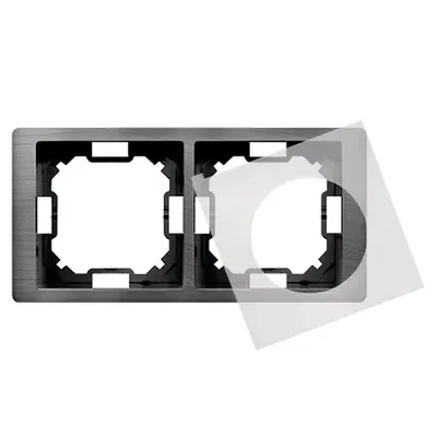 Ramka podwójna IP-44 z zestawem uszczelek Tytanowy Simon Basic NEOS - BMRC2B/052, producent Kontakt-Simon