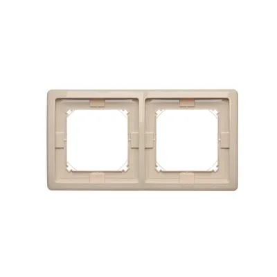 Ramka podwójna Simon Basic Standard IP-44 w kolorze beżowym z zestawem uszczelek, model BMR2B/12.